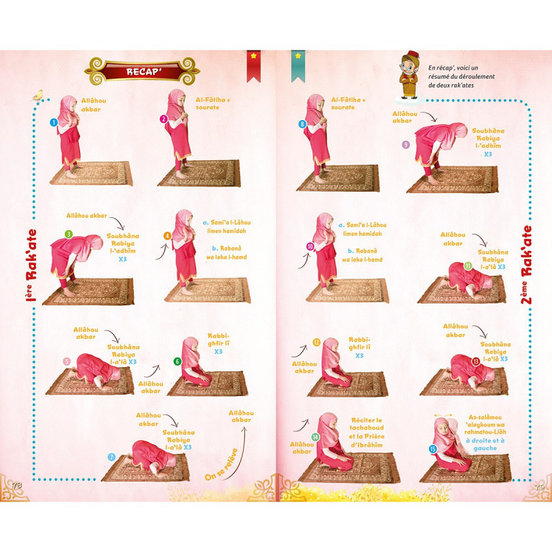 Apprendre la prière pour fille - Islam facile pour enfant: Magnifique guide  illustré pour savoir comment faire la prière islamique et les ablutions Po  (Paperback)