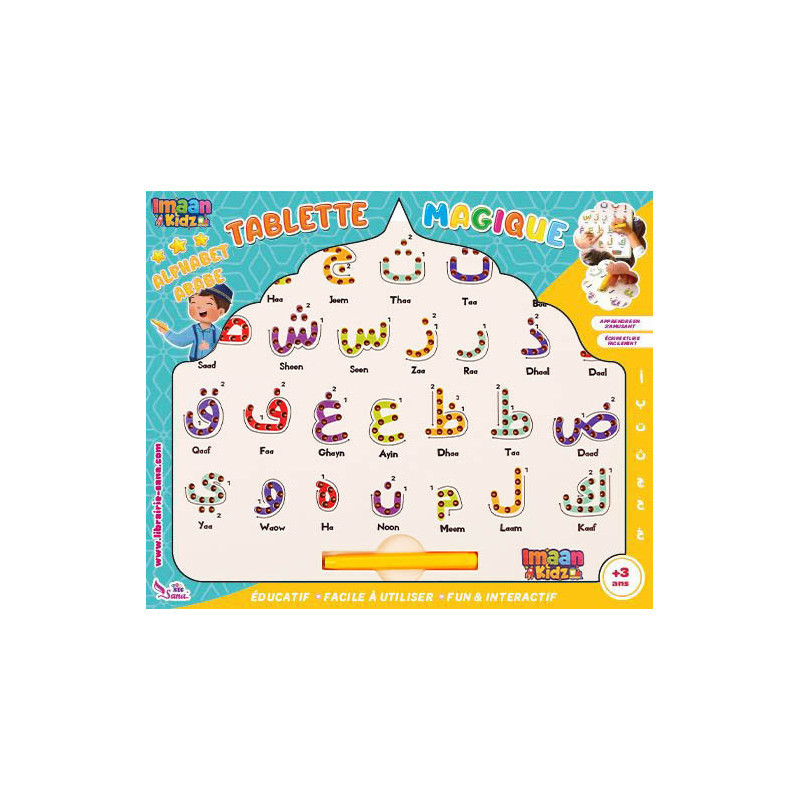 Tablette magique de l’alphabet arabe – Jouet éducatif interactif alphabet arabe (+3 ans)