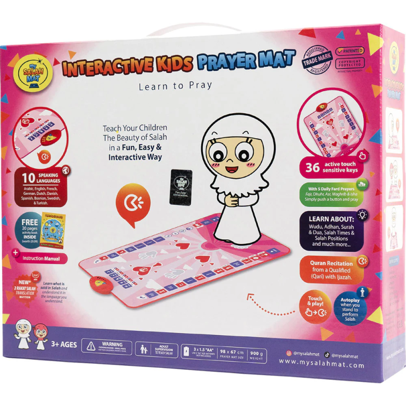 Tapis de prière interactif pour enfants – My Salah Mat (Fille, Rose, dès 3 ans) Tapis de prière interactif pour enfants – My Salah Mat (Fille, Rose, dès 3 ans)
